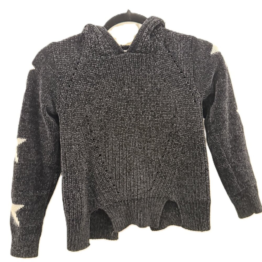 Vintage Havana Girls Black With White Stars Hoodie Wool Blend Long Sleeves L